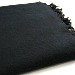 Handmade Black Yak Wool Blanket Soft Warm Nepal Shawl Wrap - thumbnail 3