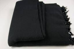 Handmade Black Yak Wool Blanket Soft Warm Nepal Shawl Wrap - thumbnail 1
