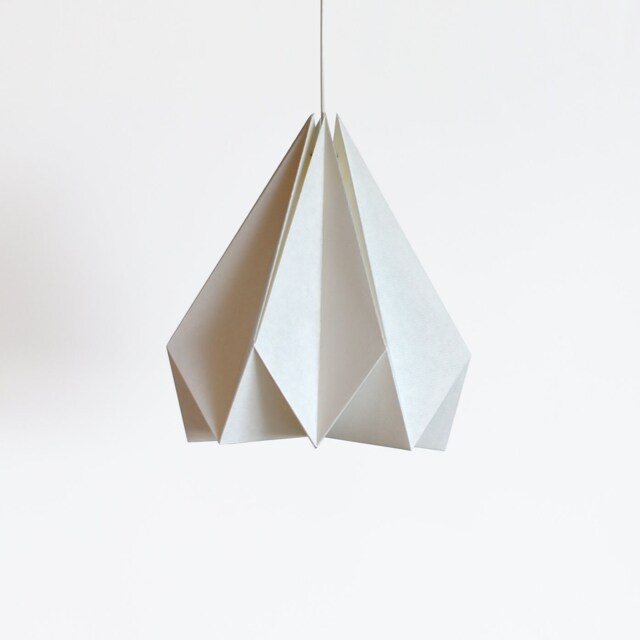 Origami Paper Lampshade - White Vanilla Bliss Single Pack Minimalist Scandinavian Japandi Pendant Light - image 1