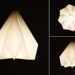 Origami Paper Lampshade - White Vanilla Bliss Single Pack Minimalist Scandinavian Japandi Pendant Light - thumbnail 3
