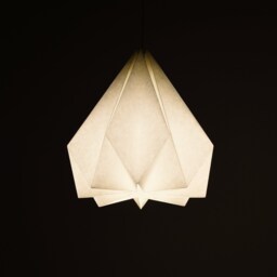 Origami Paper Lampshade - White Vanilla Bliss Single Pack Minimalist Scandinavian Japandi Pendant Light - thumbnail 2