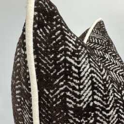 Brown & White Textured Pillowcase With Pipping, Euro Sham, Decorative Pillowcase, Brown Throw Pillow, Halloween Gift, 20x20 - thumbnail 3