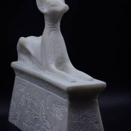 Unique Statue Of Egyptian God Anubis 2 Style Black/White Heavy Stone Made in Egypt - thumbnail 3