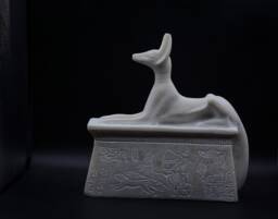 Unique Statue Of Egyptian God Anubis 2 Style Black/White Heavy Stone Made in Egypt - thumbnail 1