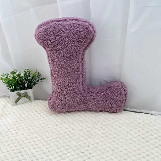 Boucl?? Letter Pillow, Faux Fur Monogram, Personalized Throw Pillow - image 1