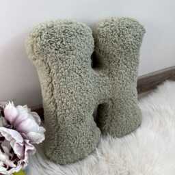 Boucl?? Letter Pillow, Faux Fur Monogram, Personalized Throw Pillow - thumbnail 4