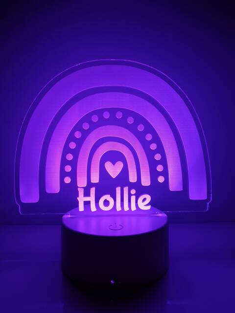 Personalised Rainbow Night Light Color Changing Led Lamp With Remote - image 1