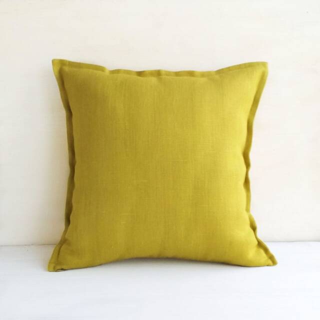 Linen Euro Sham 26x26 Chartreuse Throw Pillow Covers 20x20 Lime Green 24x24 22x22 16x16 18x18 - image 1
