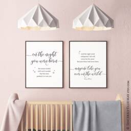 Newborn Baby Gift On The Night You Were Born Quote - Wall Art Printable, Great As Birth Announcement Or Kid Decor Set Of 2 You Print 40075 - thumbnail 2