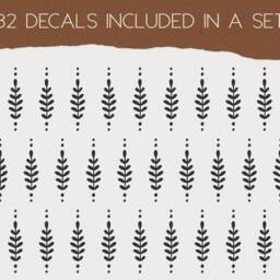 Boho Floral Wall Decals - Modern Stickers, Nursery Decor, Minimalist Scandinavian Home Decor - thumbnail 2