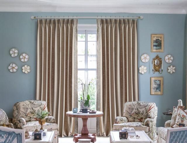 Light Brown Cotton Linen Curtain Panels, Decorative Edge, Custom , Various Sizes, Modern Curtains - image 1