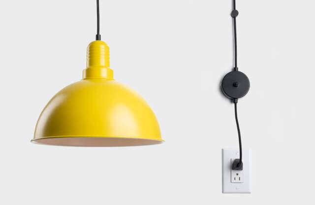 Lias Minimalist Plug-In Pendant Lamp Shade With On/Off Switch Yellow - image 1