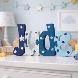 Personalised Wooden Freestanding Jigsaw Name Puzzle - Childrens Bedroom Decor Nursery - thumbnail 2