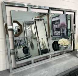 Large Mirror Glass Contemporary Modern Simple Art Deco Aztec Wall - Choice Of Sizes Premium Quality Fabulous Mirrors