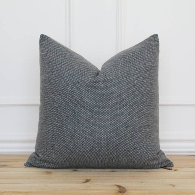 Gray Dot Wool Pillow Cover - Polka Fall Decorative Cushion Custom Handmade Sebastian - image 1