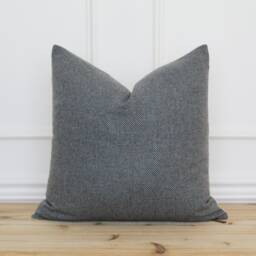 Gray Dot Wool Pillow Cover - Polka Fall Decorative Cushion Custom Handmade Sebastian - thumbnail 1