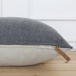 Gray Dot Wool Pillow Cover - Polka Fall Decorative Cushion Custom Handmade Sebastian - thumbnail 2