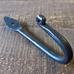 Wrought Iron Wall Hook, Metal Coat Hooks, Steel Farmhouse Bathroom Bedroom Towel Handmade Rustic Hook - thumbnail 3