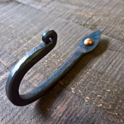 Wrought Iron Wall Hook, Metal Coat Hooks, Steel Farmhouse Bathroom Bedroom Towel Handmade Rustic Hook - thumbnail 2