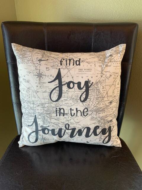 Find Joy in The Journey Quote Pillow Airplane Decorative - image 1