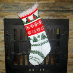 Hand Knitted Christmas Stocking Unique Holiday Decor - thumbnail 2