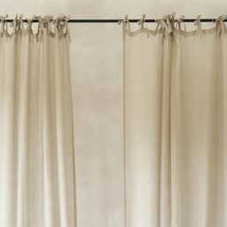 Sheer Linen Cafe Curtain, Tie Top, Lightweight Curtain Panels, Window Drapes, Valance, Kitchen Curtains - thumbnail 2