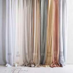 Sheer Linen Cafe Curtain, Tie Top, Lightweight Curtain Panels, Window Drapes, Valance, Kitchen Curtains - thumbnail 3