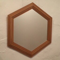 Hexagonal Oak Mirror - thumbnail 2