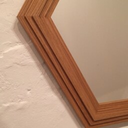 Hexagonal Oak Mirror - thumbnail 3