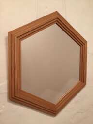 Hexagonal Oak Mirror
