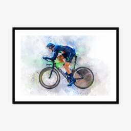 Watercolour Gift For Cyclist, Cycling Idea, Gifts, Dads, Present Him, Cycle Dad - thumbnail 2