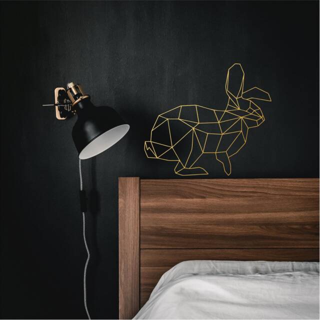 Geometric Pet Rabbit Wall Art, Minimalist, Modern, Abstract, Decal, Mural, Transfer, Boho -G042 , 5 Sizes, 36 Colour Options - image 1