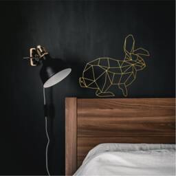 Geometric Pet Rabbit Wall Art, Minimalist, Modern, Abstract, Decal, Mural, Transfer, Boho -G042 , 5 Sizes, 36 Colour Options - thumbnail 1