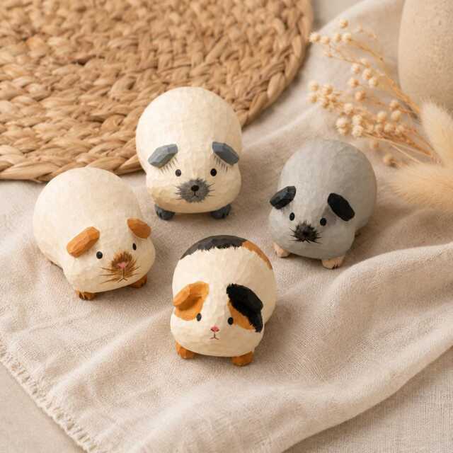 Adorable Wooden Guinea Pig Carving Handmade Cavy Figurine Rustic Wood Art Pet Memorial Decor Gift For Animal Lover - image 1