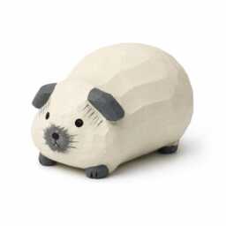 Adorable Wooden Guinea Pig Carving Handmade Cavy Figurine Rustic Wood Art Pet Memorial Decor Gift For Animal Lover - thumbnail 2
