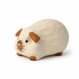 Adorable Wooden Guinea Pig Carving Handmade Cavy Figurine Rustic Wood Art Pet Memorial Decor Gift For Animal Lover - thumbnail 3