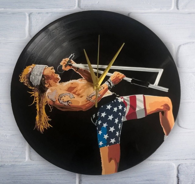 Guns N' Roses Axl Rose Painted Vinyl Record Clock, Gift For Music Lover - image 1