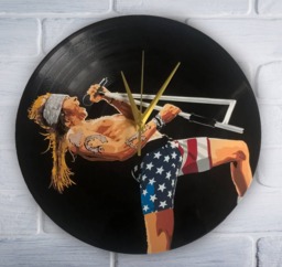 Guns N' Roses Axl Rose Painted Vinyl Record Clock, Gift For Music Lover - thumbnail 1