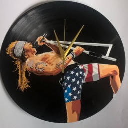 Guns N' Roses Axl Rose Painted Vinyl Record Clock, Gift For Music Lover - thumbnail 2