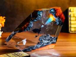 Toothle.ss & Light Fury Lamp, Night Dragon Diorama Epoxy Httyd Resin Unique Gift For Lover, Gift Her - thumbnail 1