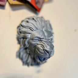 Lion Head Wall Mount - Animal Wall Art 3D Printed - thumbnail 3