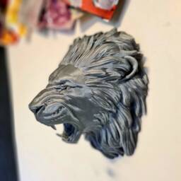 Lion Head Wall Mount - Animal Wall Art 3D Printed - thumbnail 1