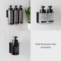 Modern Stainless Soap Pump Bottle With Customizable Square Label - 250 Ml Or 500 Refillable Dispenser Eco Sink Accent Black - thumbnail 4