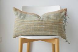 "Brown Tribal Hemp Hand Woven Natural Dye Color Pillow Cover 14"" X 24" - thumbnail 1