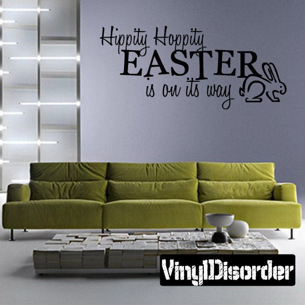 Hippity Hoppity Easter Is On Its Way - Vinyl Wall Decal Quotes Sticker Hd006Et - image 1