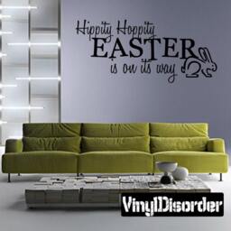 Hippity Hoppity Easter Is On Its Way - Vinyl Wall Decal Quotes Sticker Hd006Et - thumbnail 1