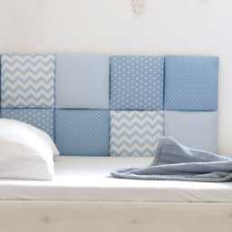 Kids Bed Headboard, Soft Cotton Montessori Sleeping Area Wall Paneling, Head & Side Padding, Fabric Cushions Pads Pillows - thumbnail 3
