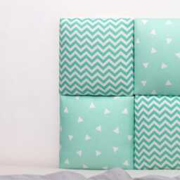 Kids Bed Headboard, Soft Cotton Montessori Sleeping Area Wall Paneling, Head & Side Padding, Fabric Cushions Pads Pillows - thumbnail 2