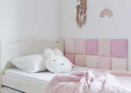 Kids Bed Headboard, Soft Cotton Montessori Sleeping Area Wall Paneling, Head & Side Padding, Fabric Cushions Pads Pillows