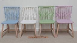 2 Tone Nub Bubble Kitchen Dining Chairs in Solid Beech Painted Farrow & Ball - thumbnail 1